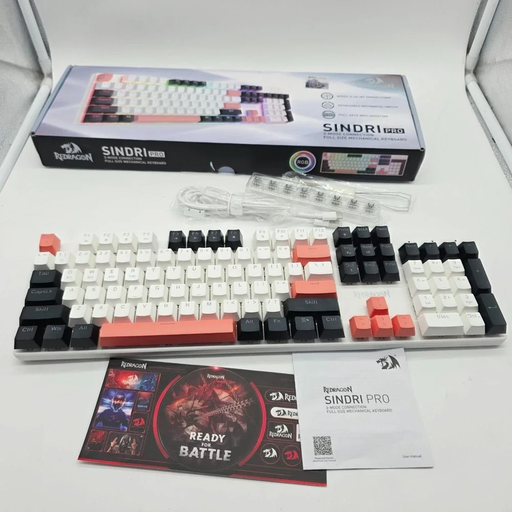 Redragon SINDRI PRO Mechanical Gaming Keyboard Hot-Swappable Red Switch RGB
